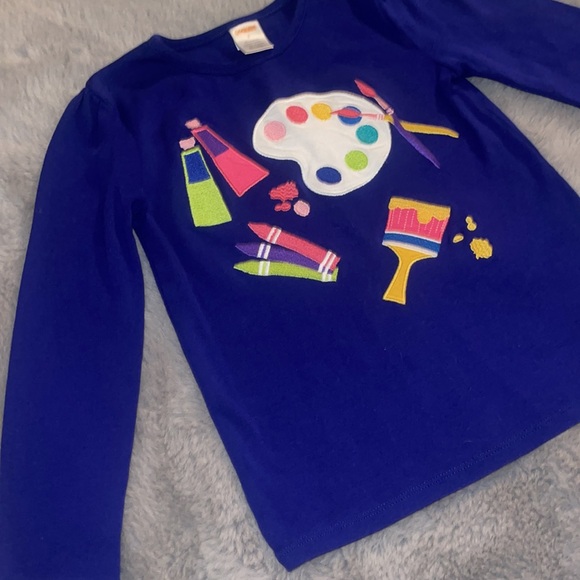 Gymboree Girl Top Sz 6 Artist Fall Embroidered Graphic Long Sleeve T-Shirts - Picture 3 of 5